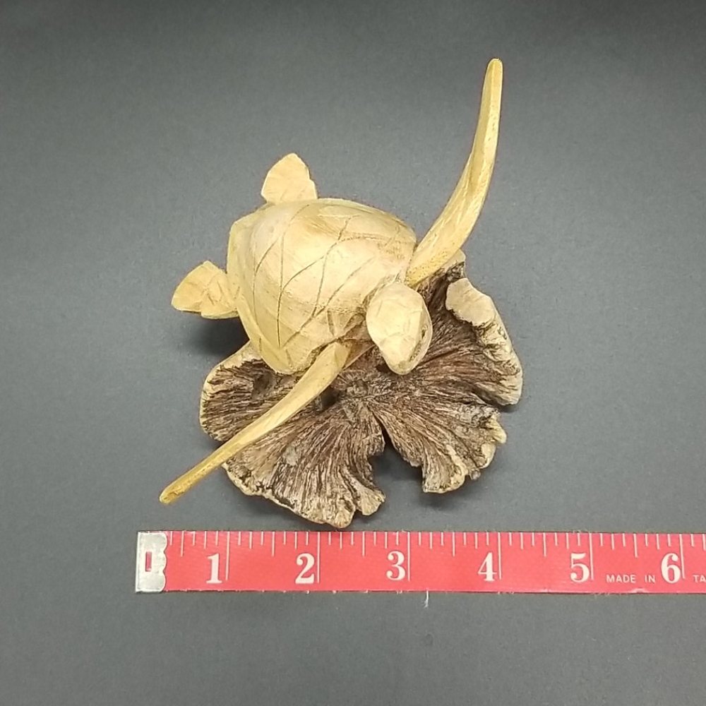Hand Crafted Hand Carved Wood Sea Turtle - Picture 7 of 8